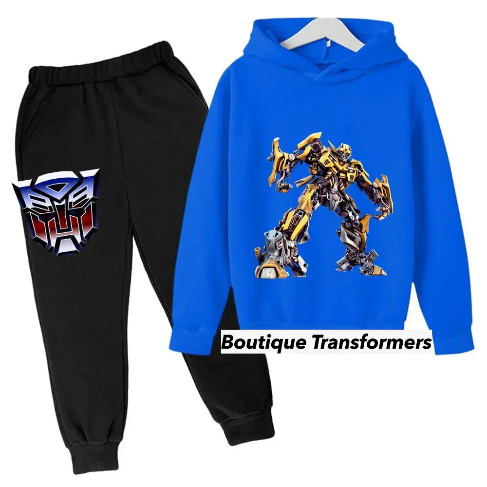 Ensemble enfant noir et bleu avec sweat à capuche Bumblebee et pantalon logo Autobots – Transformers.