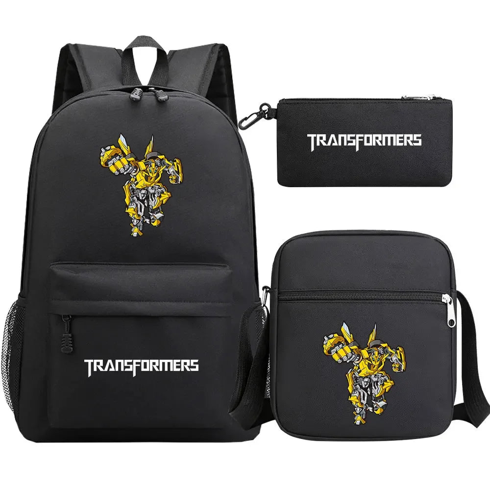 Mochila escolar negra Transformers Bumblebee