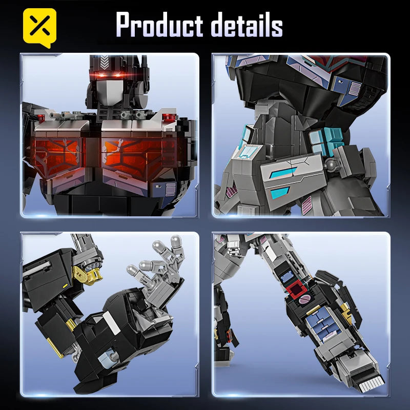 Briques Transformers Nemesis Knight — Construction Optimus Prime Sombre 1886 Pièces