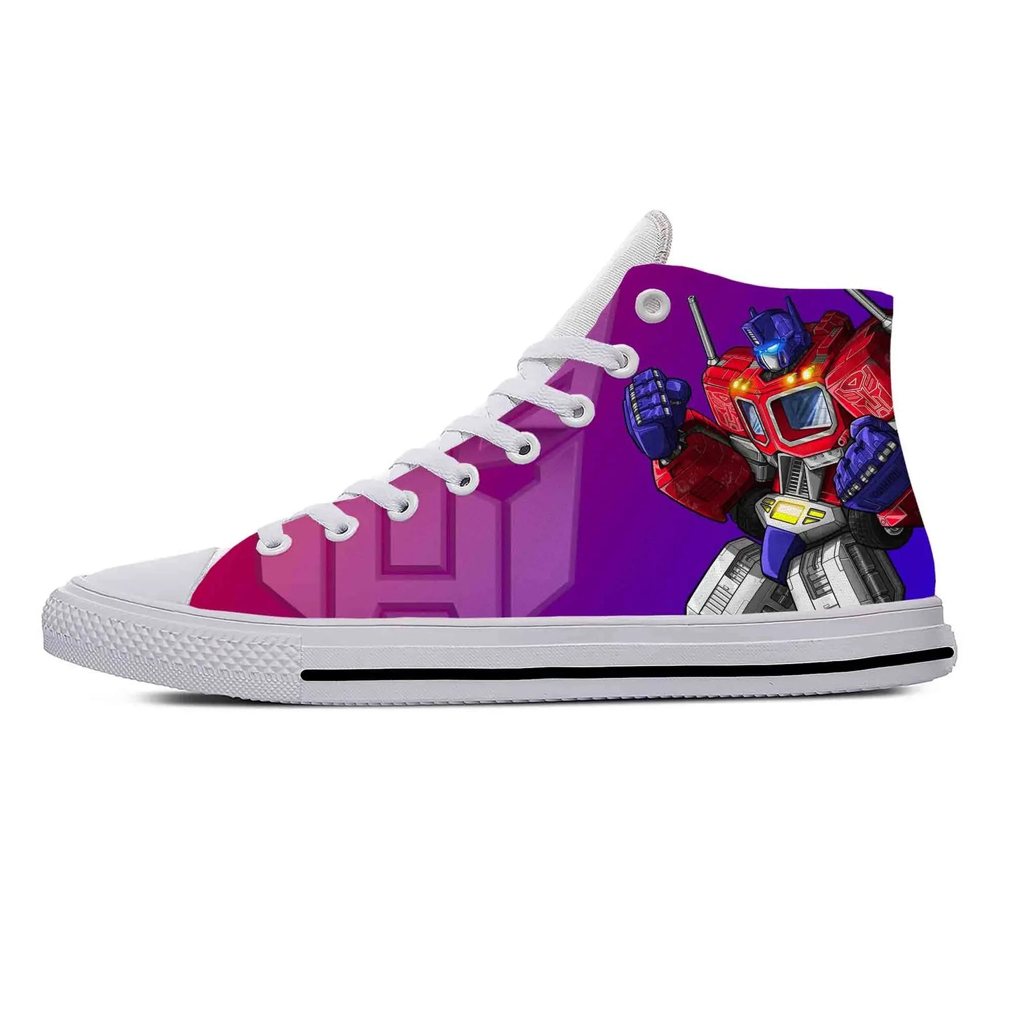 Transformers White-Purple High-Top Sneakers