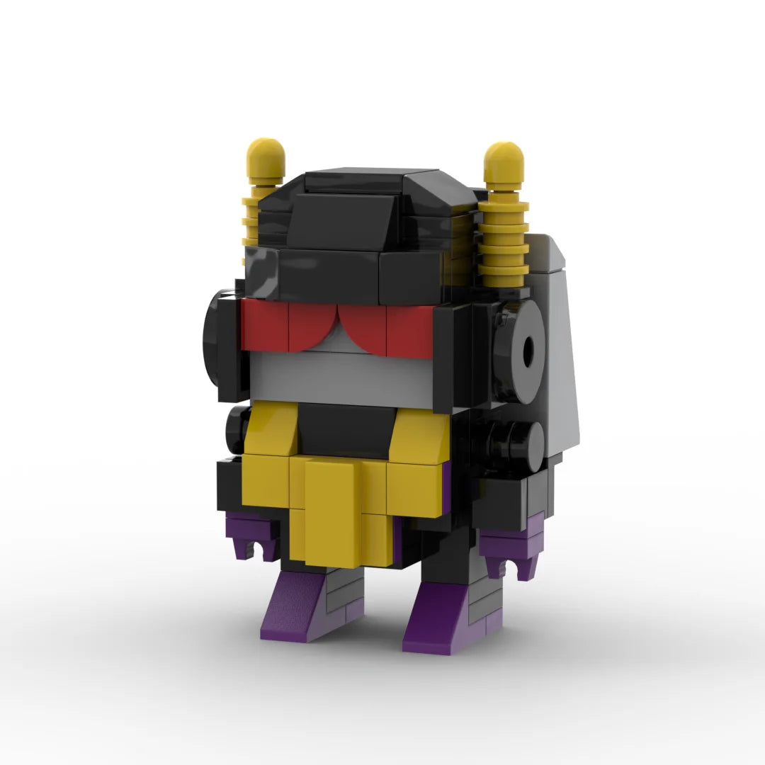Figurine Transformers Kickback 2.0 — Sauterelle Brick Violette et Jaune