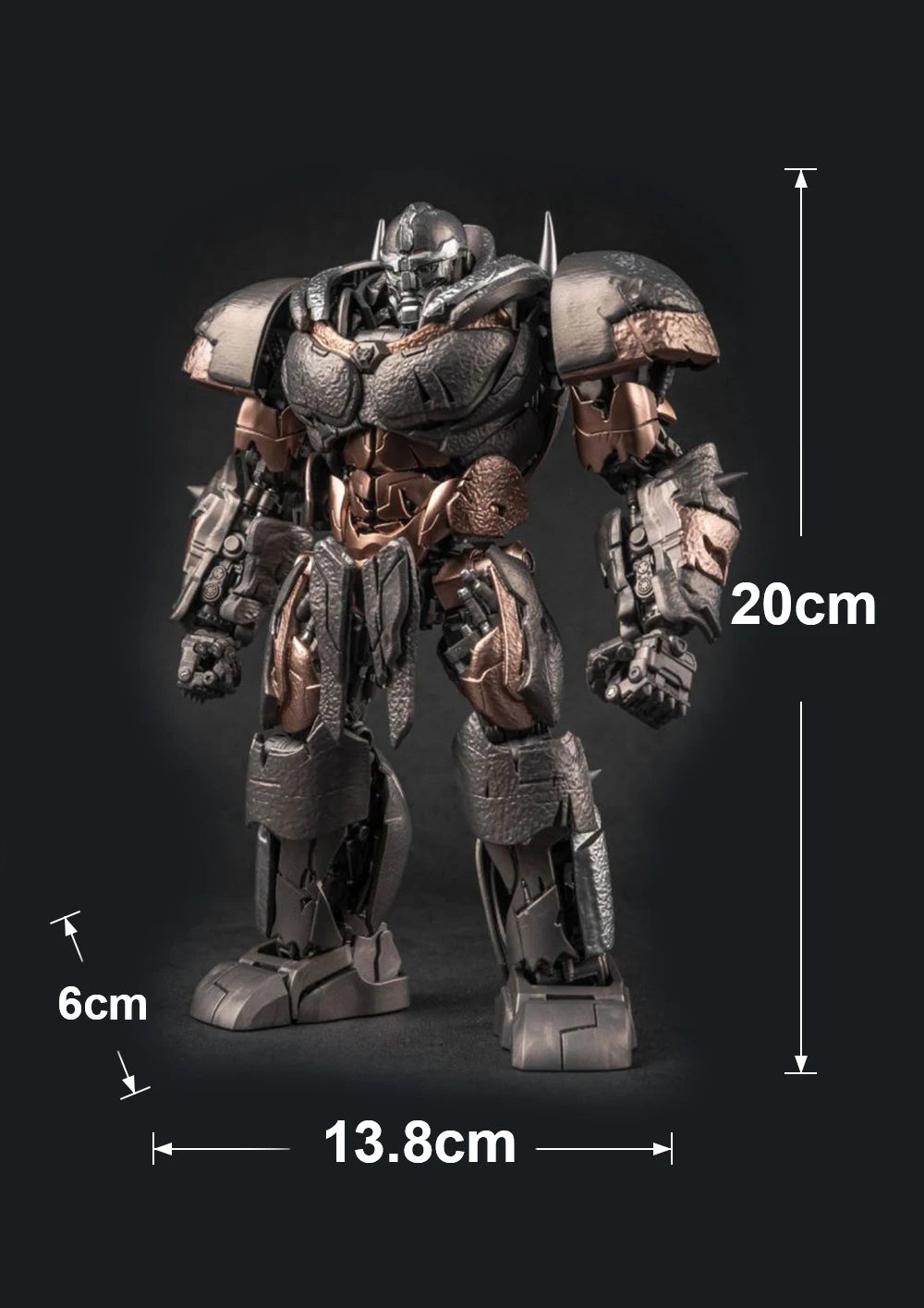 Figurine Transformers Rhinox Teinte Bronze — Guerrier Blindé Cuivré