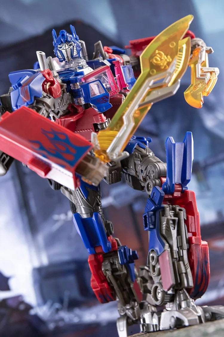 Figurine Transformers Optimus Prime Flammes Turquoise — Camion Articulé TW1022