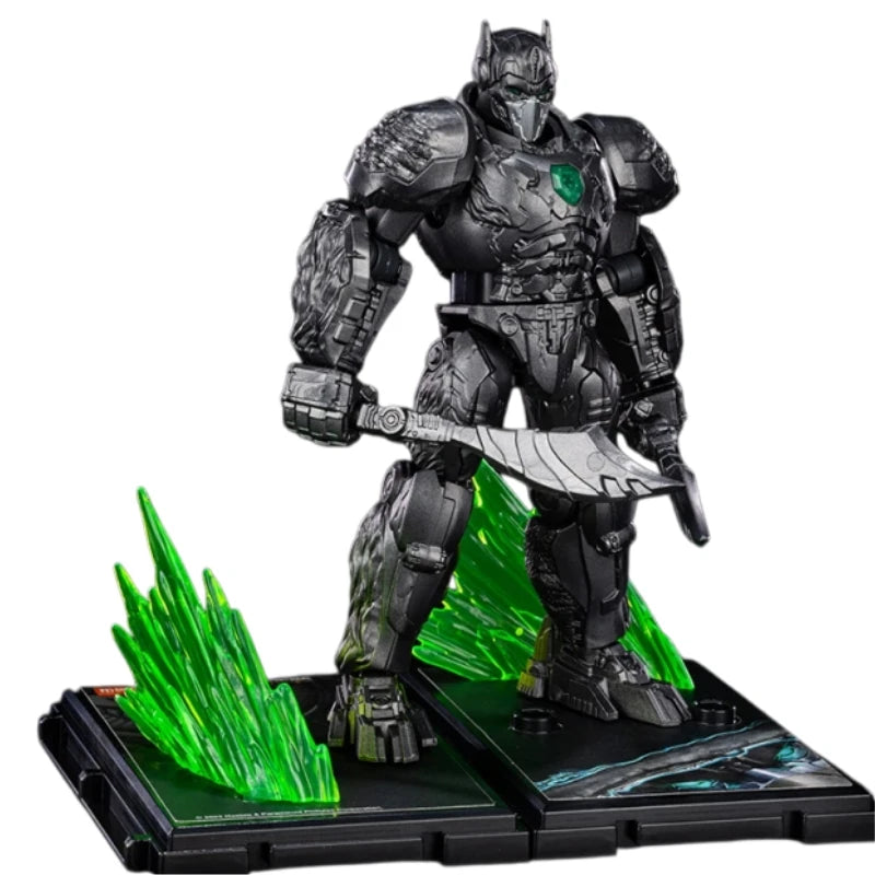 Figurine Transformers Optimus Primal Blitzwing Gorille de Guerre — Brick Doré Posture Imposante