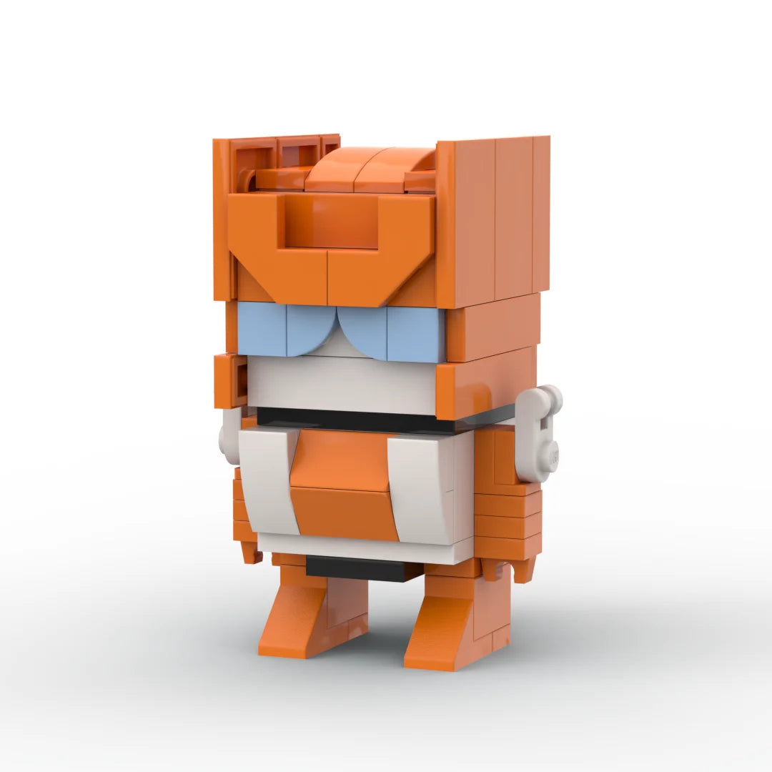 Figurine Transformers Afterburner Chibi — Brick Orange et Blanc Jet Prédateur
