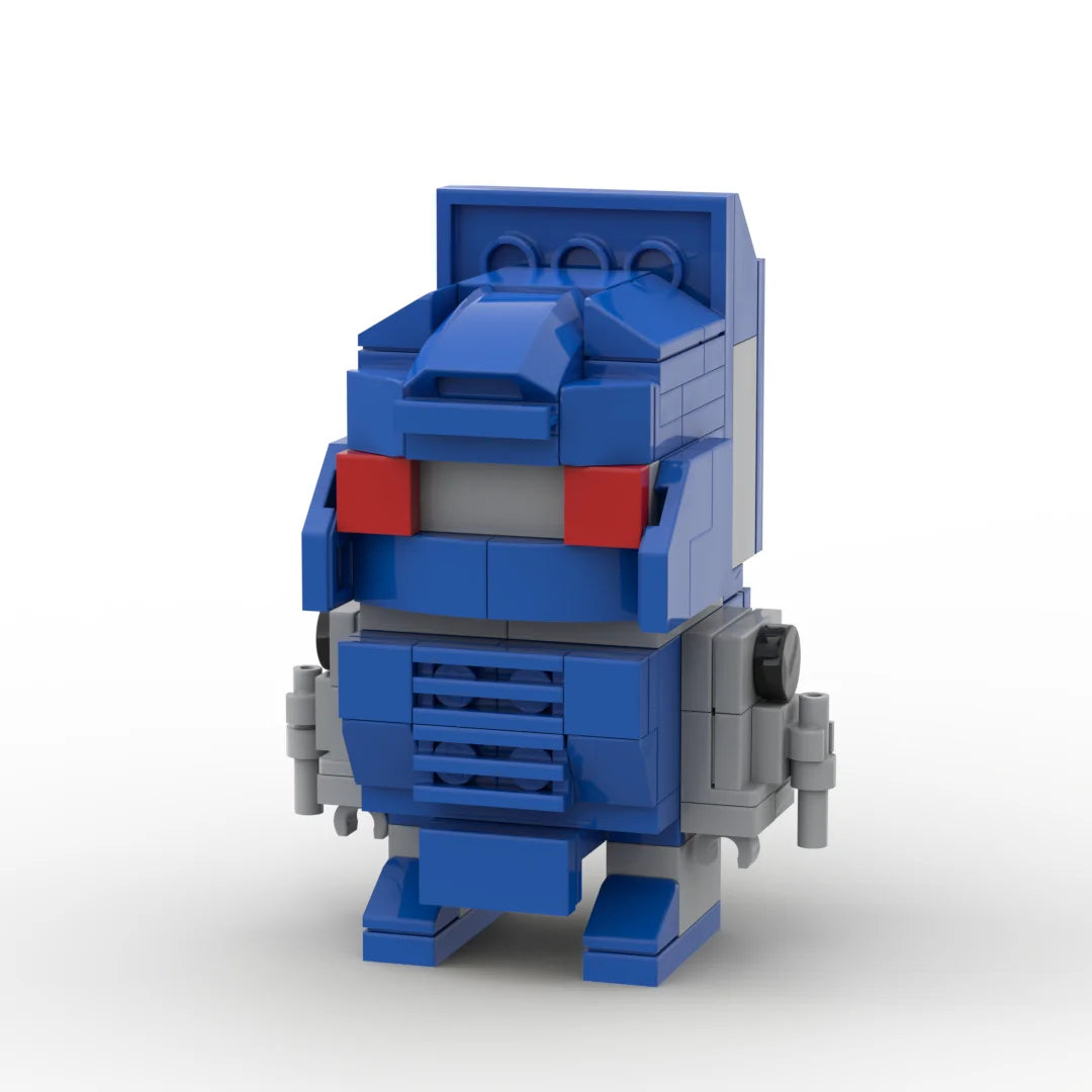 Figurine Transformers Pipes Chibi — Brick Bleu Visière Rouge Minibot Autobot