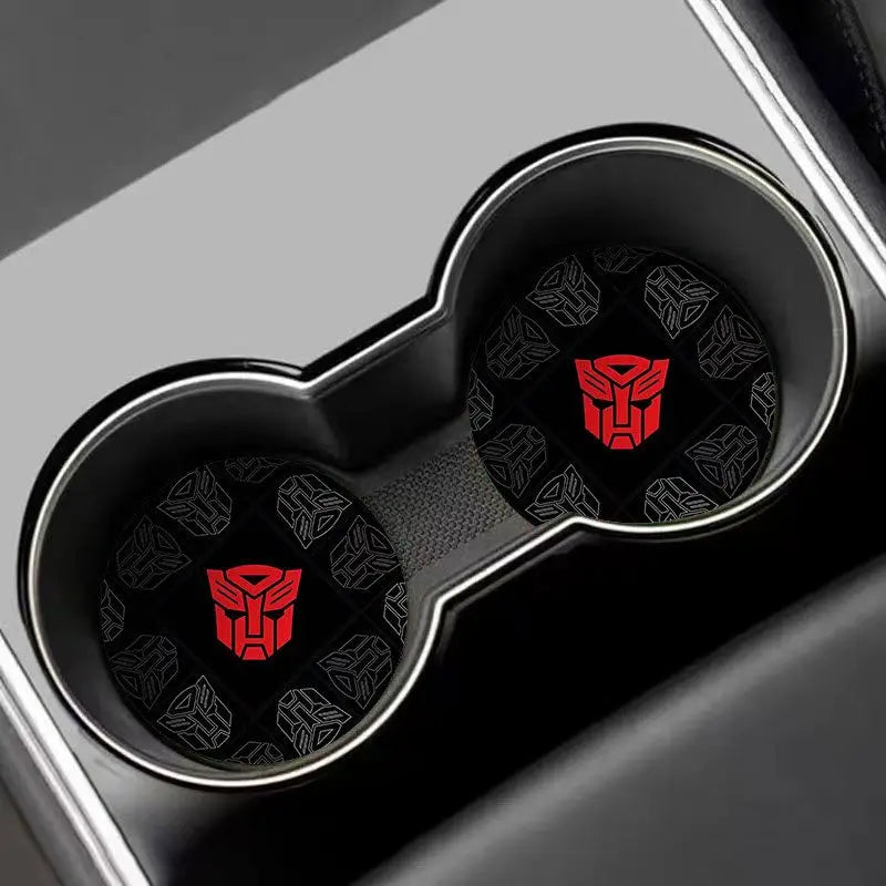 Porte-Gobelet Transformers Autobot Rouge — Set Antidérapant Double Voiture
