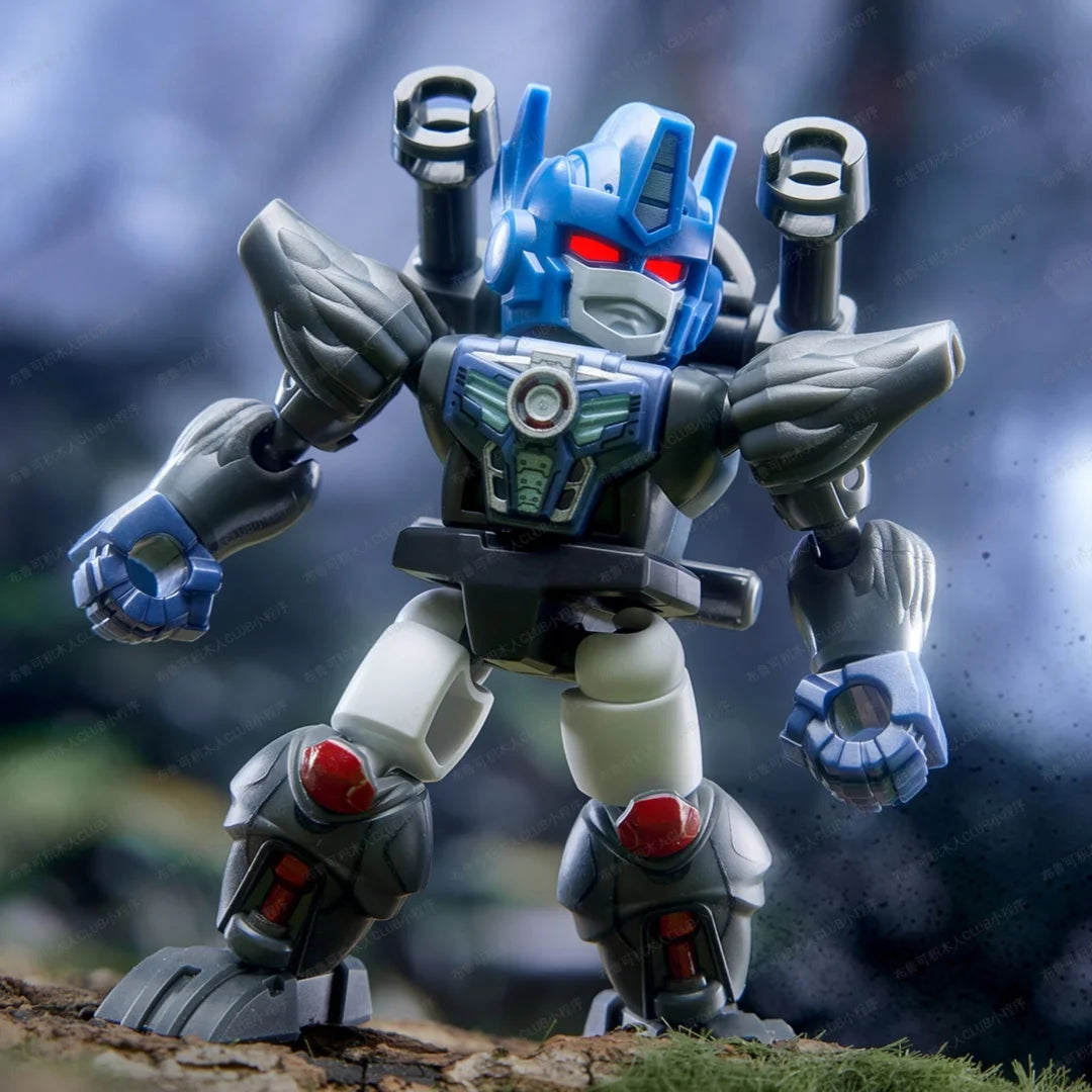 Figurine Transformers Optimus Primal Numéro 1 — Robot Gris et Rouge Poings Serrés