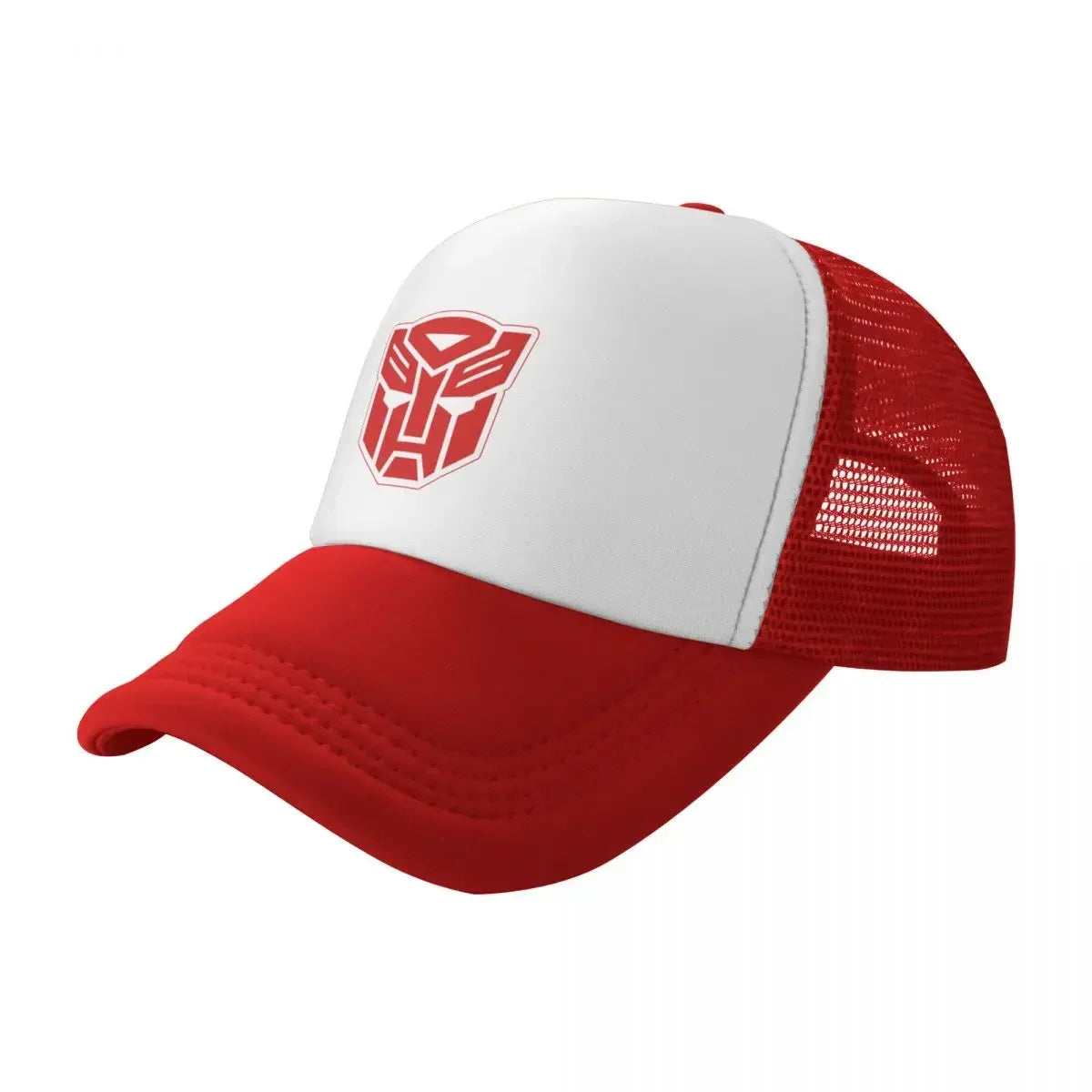 Casquette camionneur rouge et blanche avec logo Autobot sur le devant – Transformers.