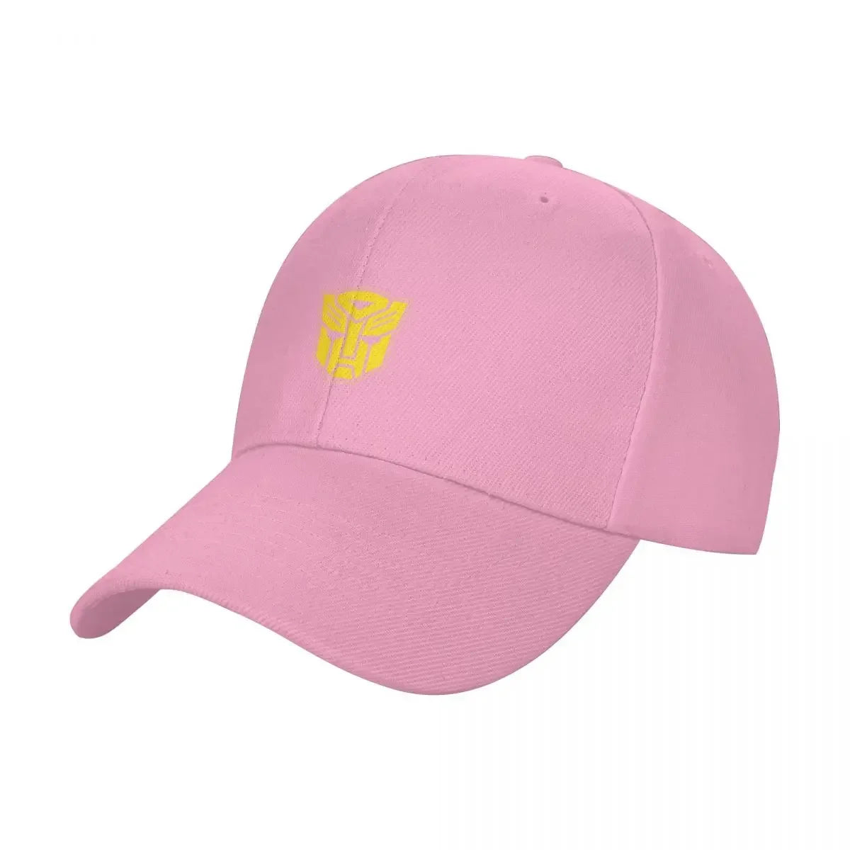 Casquette rose avec logo jaune Autobot imprimé sur le devant, style sobre – Transformers.