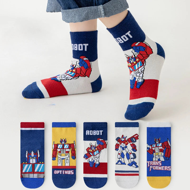 5 Pairs of Transformers Socks - Optimus Prime