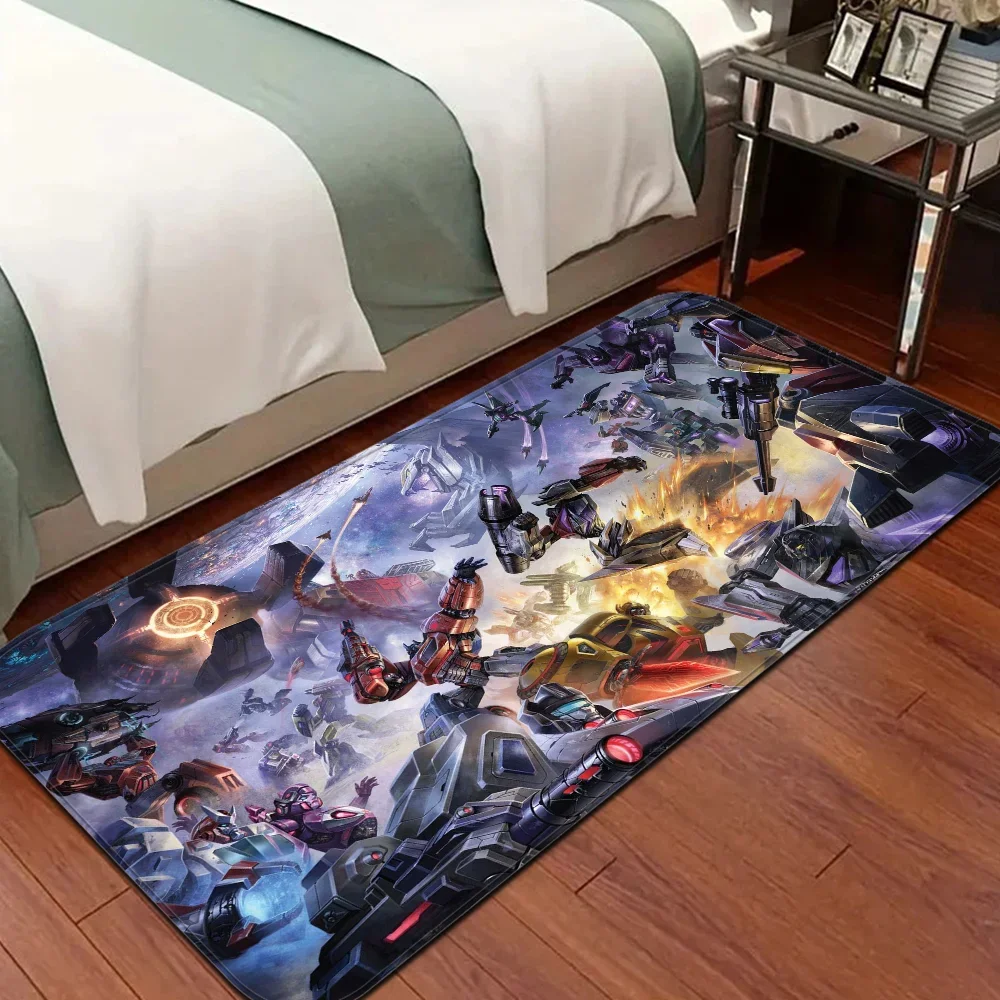 Tapis décoratif de chambre illustrant des robots Transformers en pleine bataille colorée – Transformers.