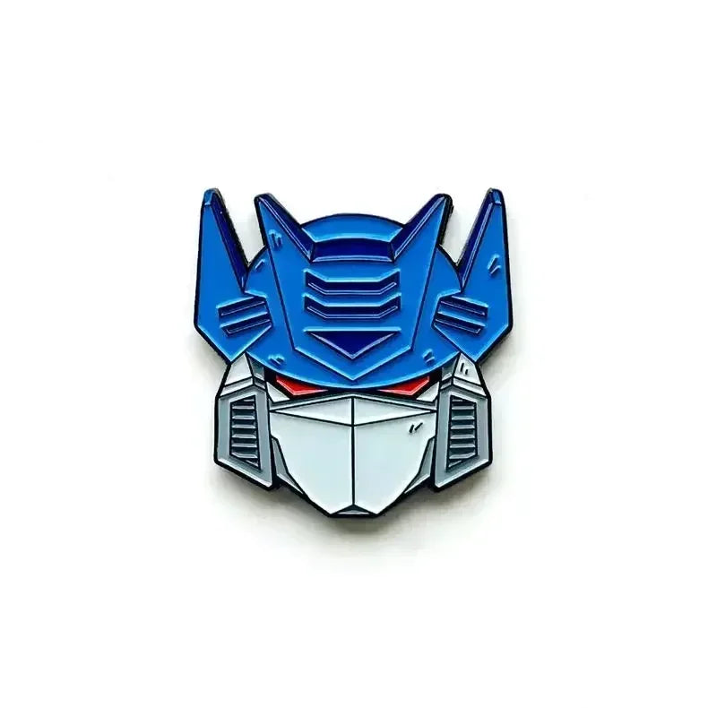 Badge Transformers Autobot Bleu — Broche Tête Casque Sac à Dos