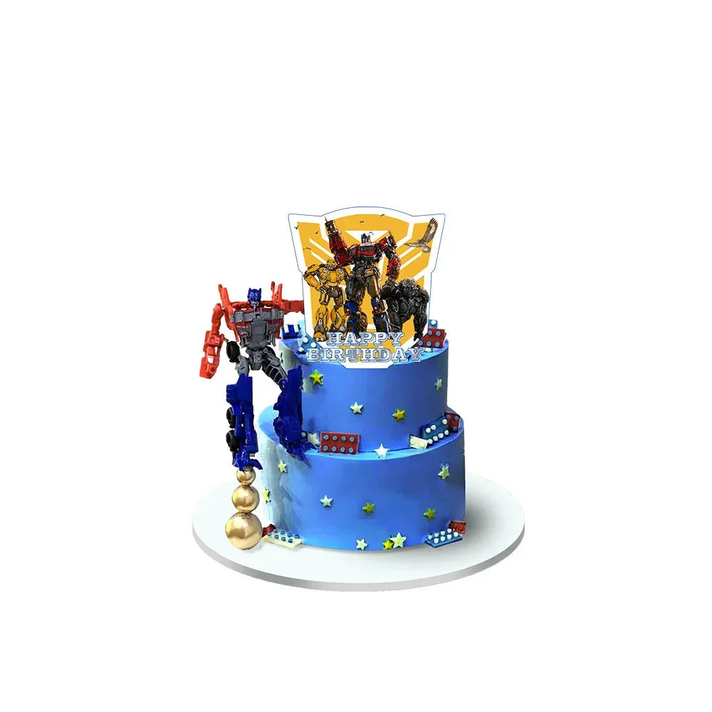 Decoración de pastel de cumpleaños de Transformers