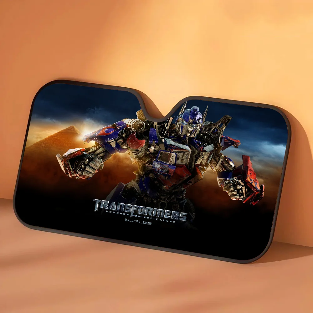 Pare-Soleil Transformers Optimus Prime Tempête de Sable — Protection Solaire Auto Désert Doré
