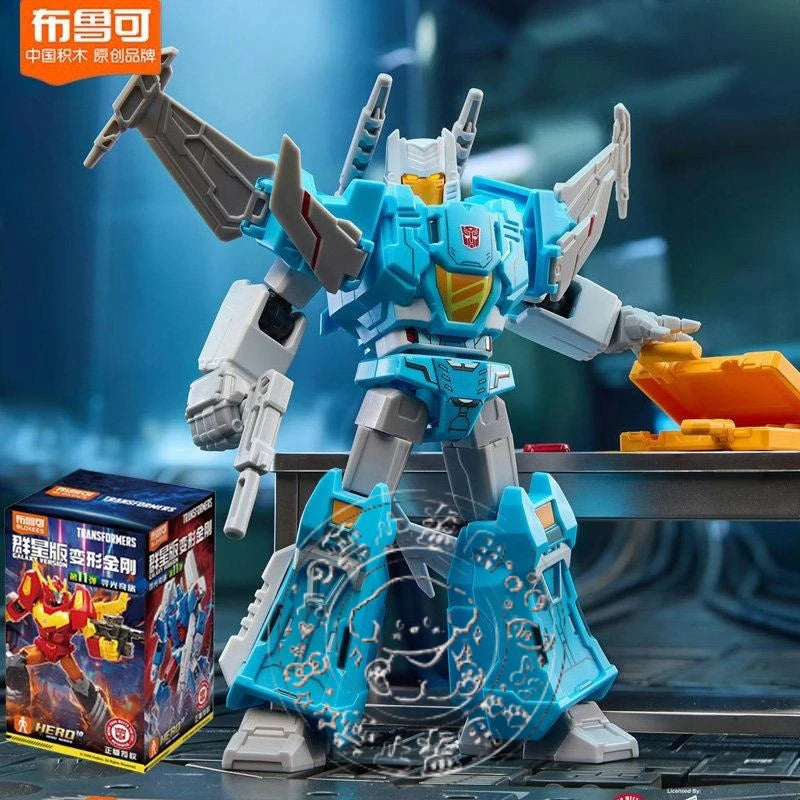 Figurine Transformers Robot Turquoise Ailé — Blokees Guerrier Volant Assemblage