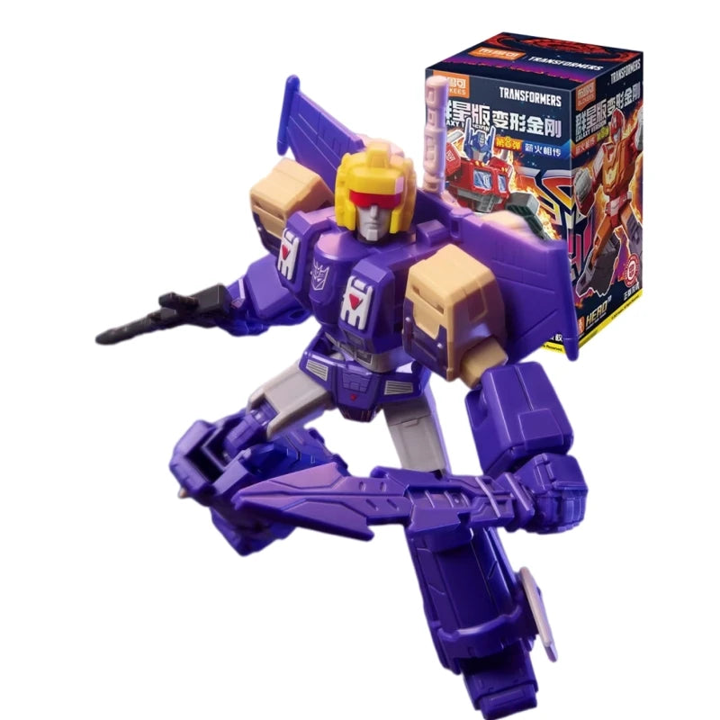 Figurine Transformers Blitzwing — Robot Violet Accroupi Triple Changeur Décepticon