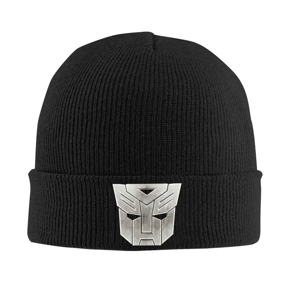 Bonnet noir à revers avec logo métallique Autobots argenté sur le devant – Transformers.