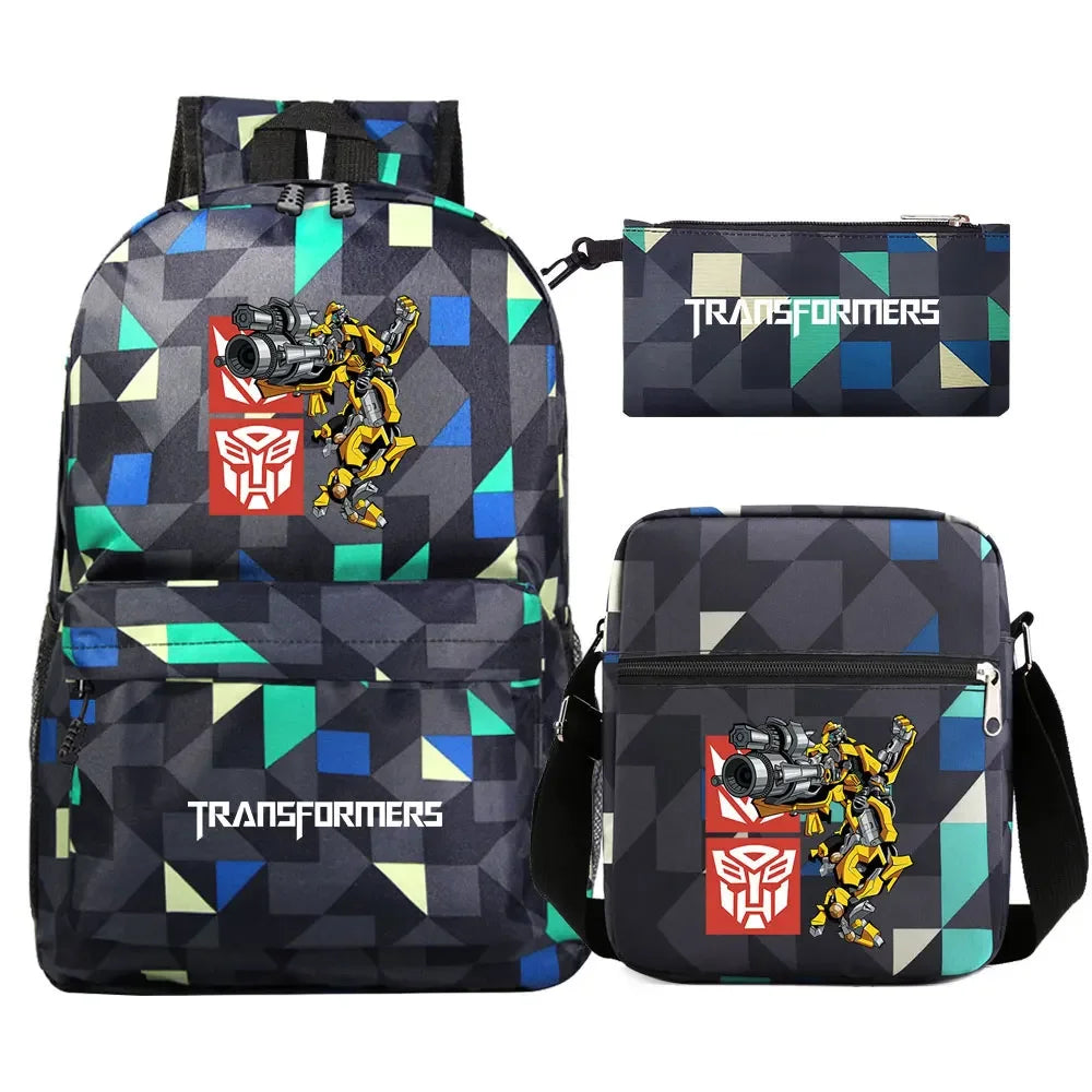 Conjunto de mochilas escolares con fragmentos de Autobots y Bumblebee