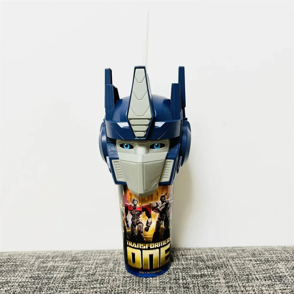 Gobelet Transformers One avec couvercle casque Optimus Prime, motifs robots, décor jaune – Transformers.
