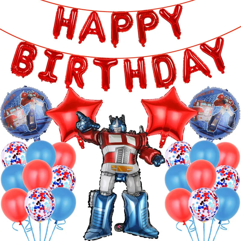 Paquete de globos Transformers - Optimus Prime Rojo