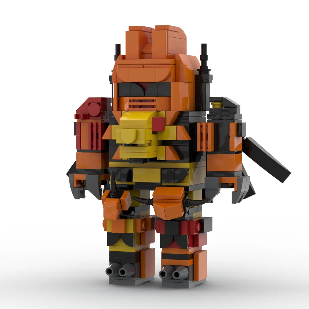 Figurine Transformers Predaking — Robot Blindé Orange et Brun Fusil Lourd