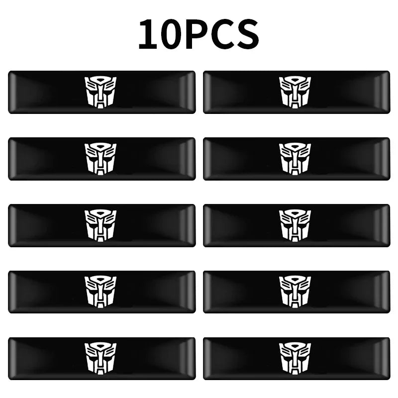 Lot de 10 autocollants noirs logo Autobots blanc, style épuré, accessoires voiture – Transformers.