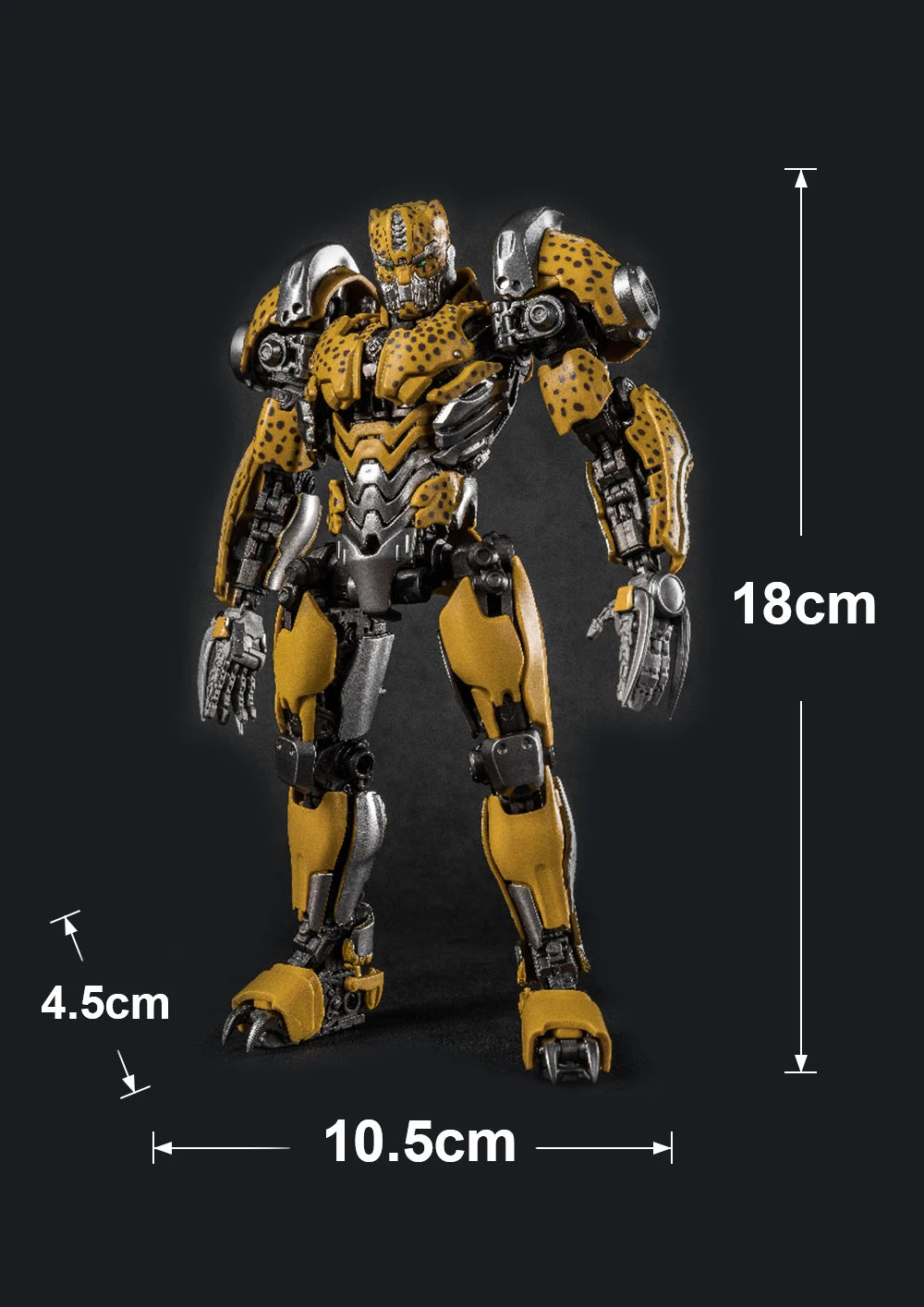 Figurine Transformers Cheetor Tacheté Or — Studio AMK Léopard Mécanique