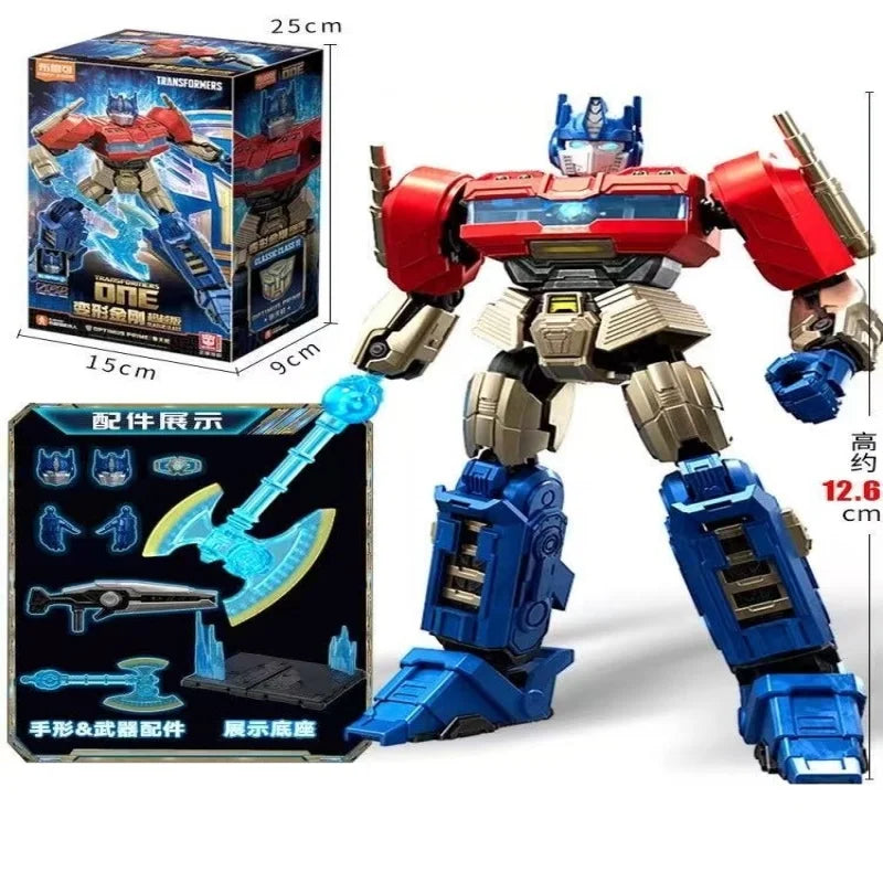 Figurine Transformers Optimus Prime 2 Édition Brick — Boîte Collector Bleu et Rouge