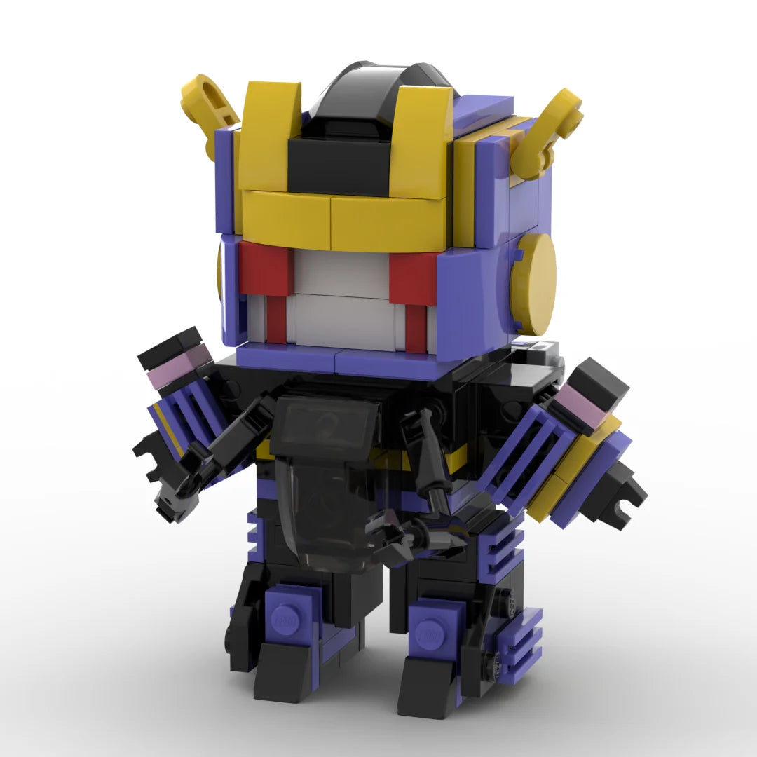 Figurine Transformers Helex Version IDW — Brick Violet et Jaune Bourreau Décepticon