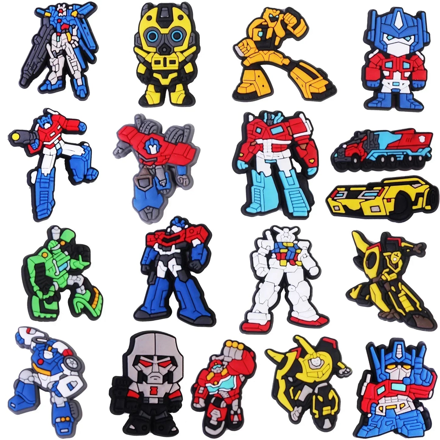 Conjunto de 18 minipegatinas de Transformers