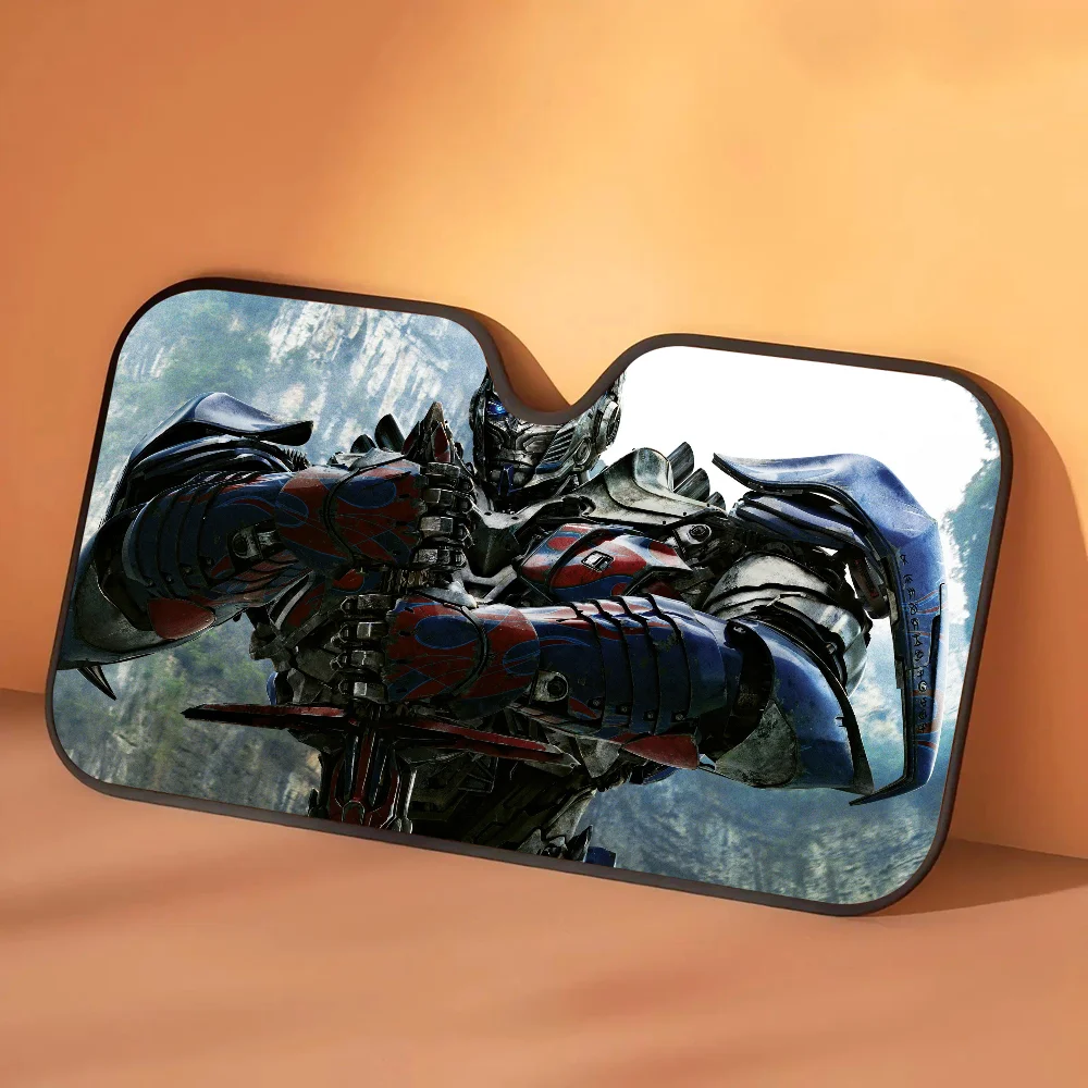 Pare-Soleil Transformers Optimus Prime Position de Combat — Protection Solaire Auto Bleu Acier