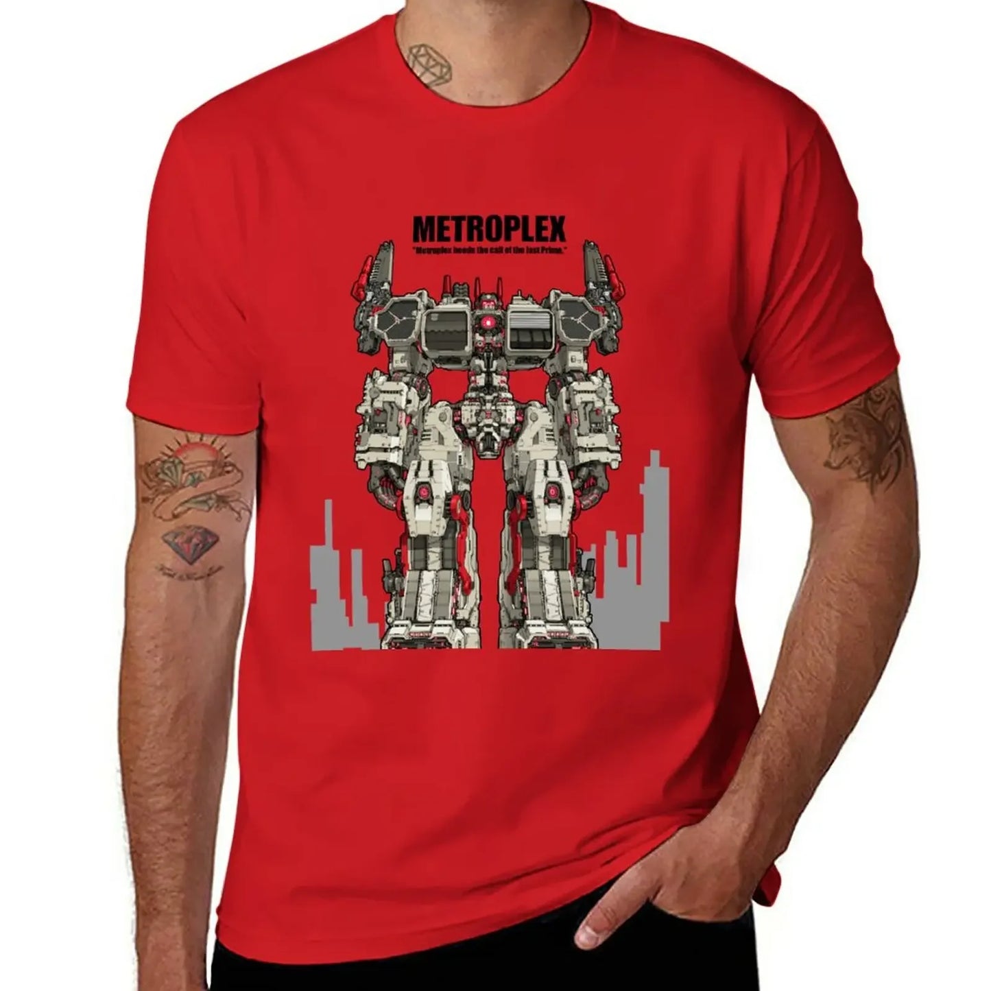 T-Shirt Transformers Metroplex Rouge
