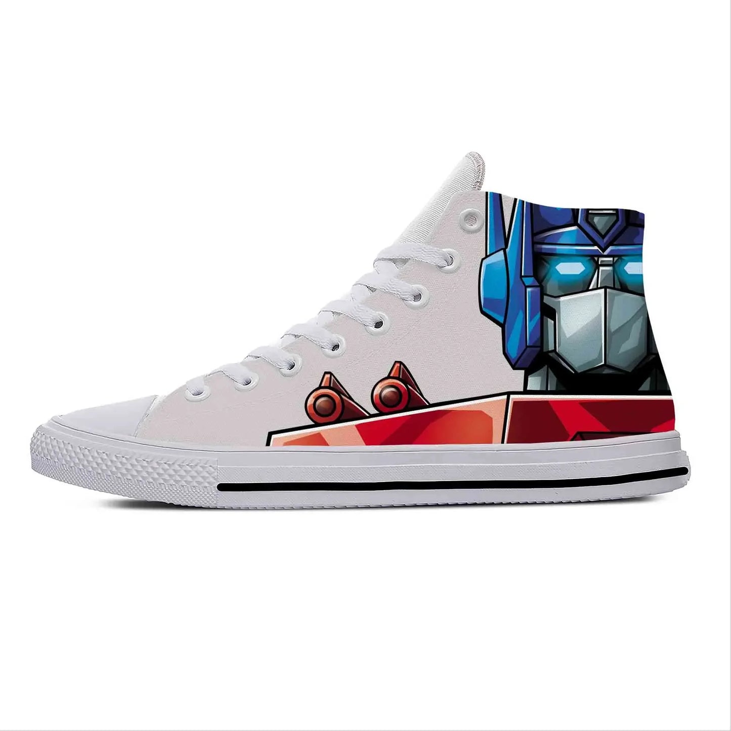 Transformers White High Top Sneakers - Face