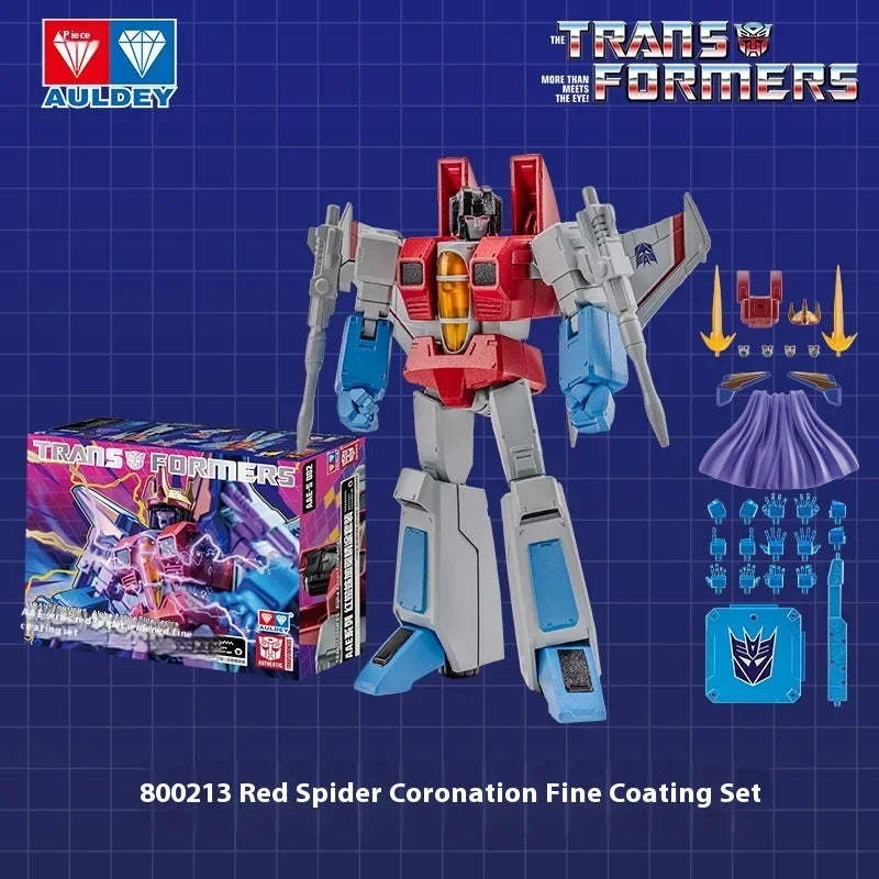 Figurine Transformers Starscream AULDEY Coronation — Édition Red Spider Finition Chromée