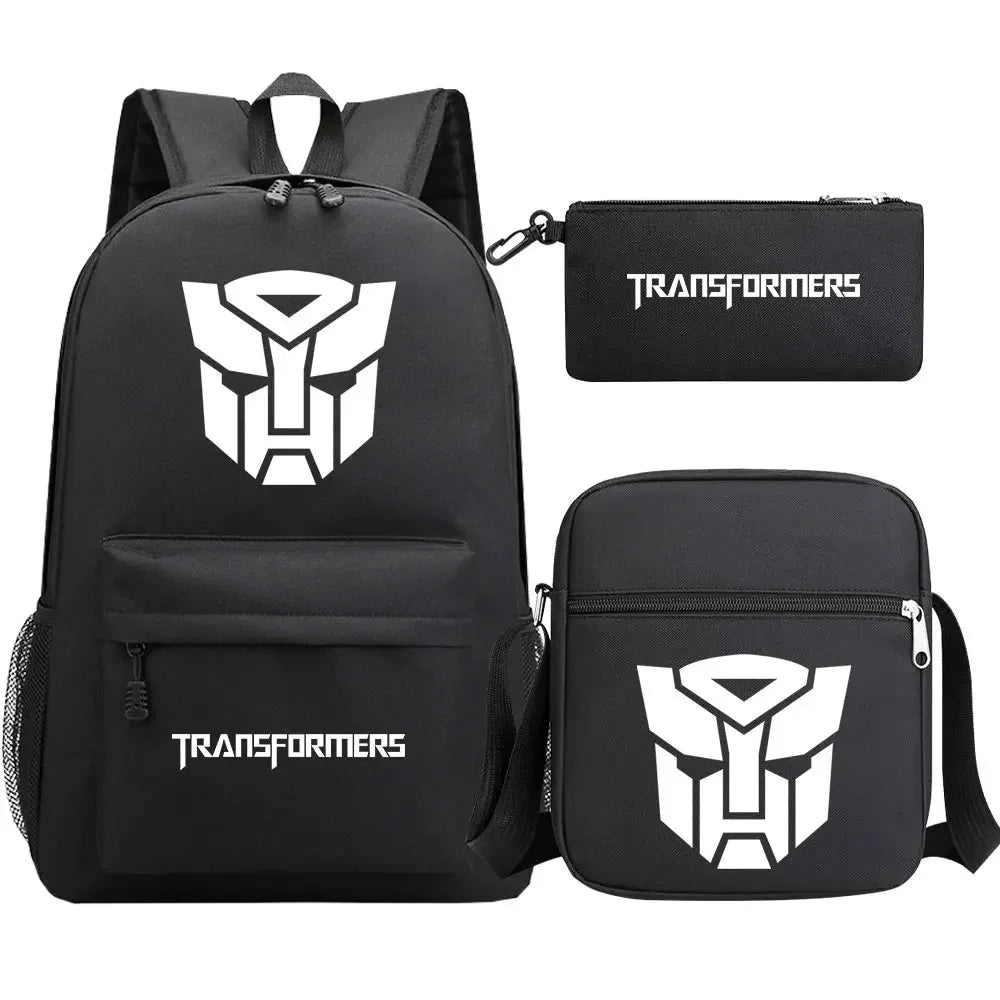 Sac à dos noir Transformers avec logo Autobots, trousse et sac bandoulière assortis – Transformers.