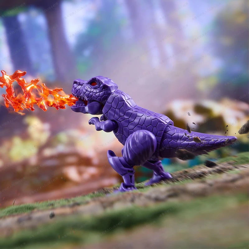 Figurine Transformers Megatron Dinosaure Photo Réelle — Souffle de Flammes Extérieur