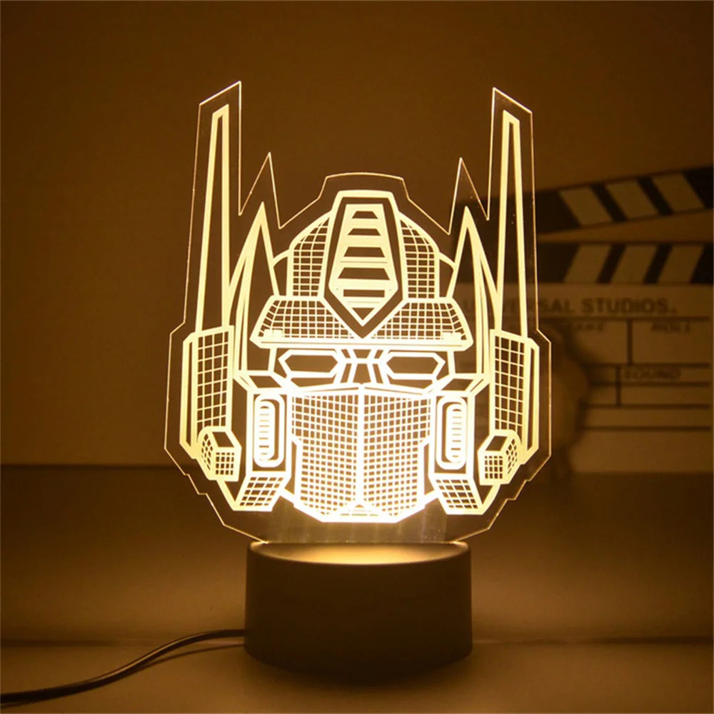 Lámpara 3D Transformers - Cara de Optimus Prime