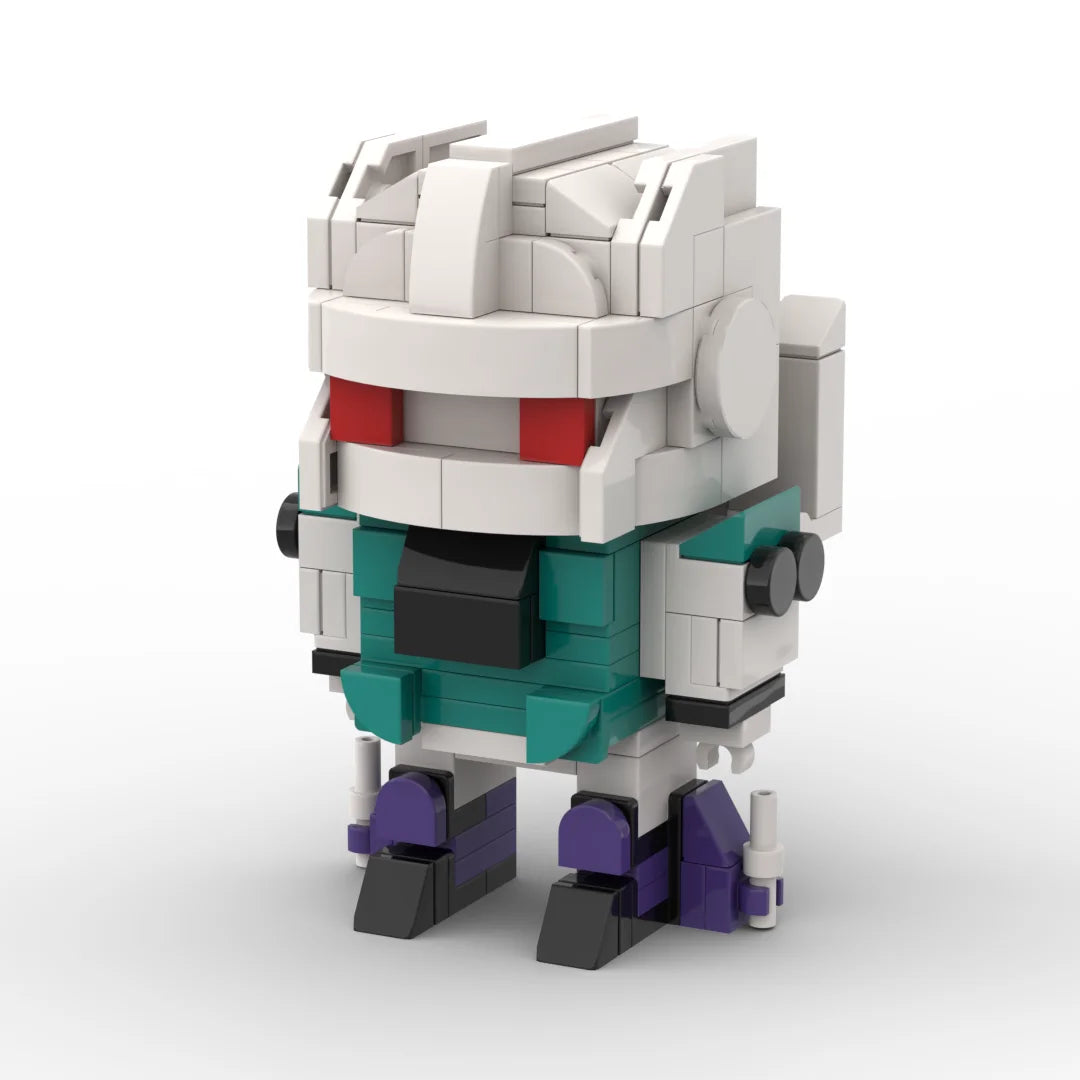 Figurine Transformers Sixshot — Buste Chibi Gris et Turquoise Compact