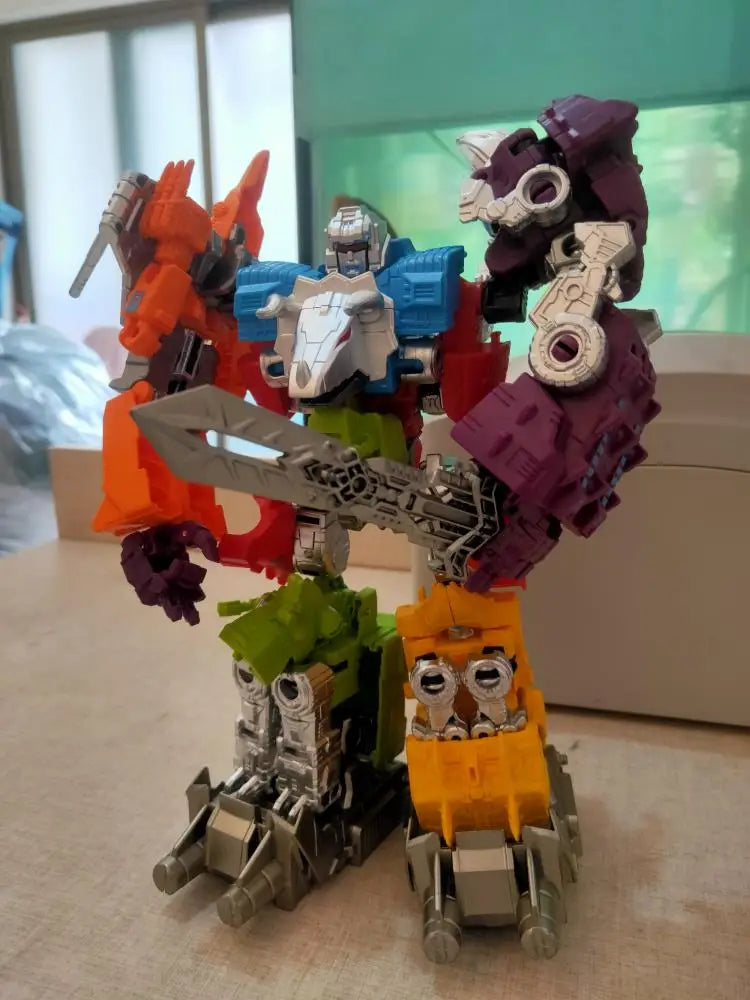 Figurine Transformers Dinoking Photo Réelle — Coloris Rouge et Violet Sans Boîte