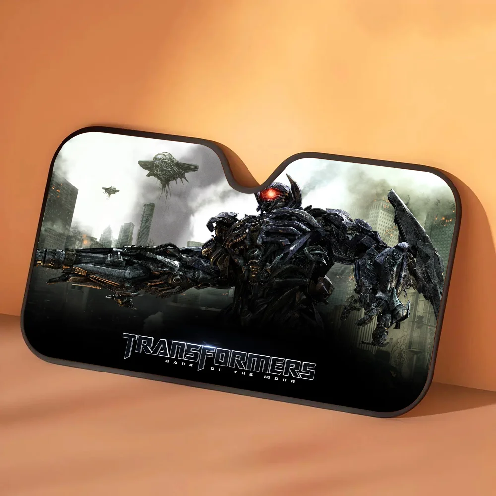 Pare-Soleil Transformers Logo Combat Silhouettes — Protection Solaire Auto Édition Grise