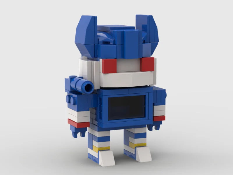 Figurine Transformers Soundwave Brick Classique — Bleu et Blanc Cassette Intégrée