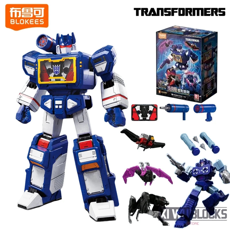 Figurine Transformers Soundwave Blitzwing Standard — Brick Bleu Nuit Cassette Intégrée Articulé