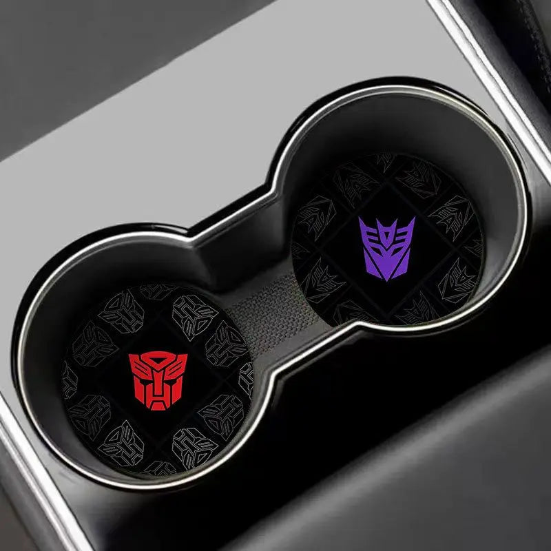 Porte-Gobelet Transformers Décepticon Violet — Set Antidérapant Double Voiture