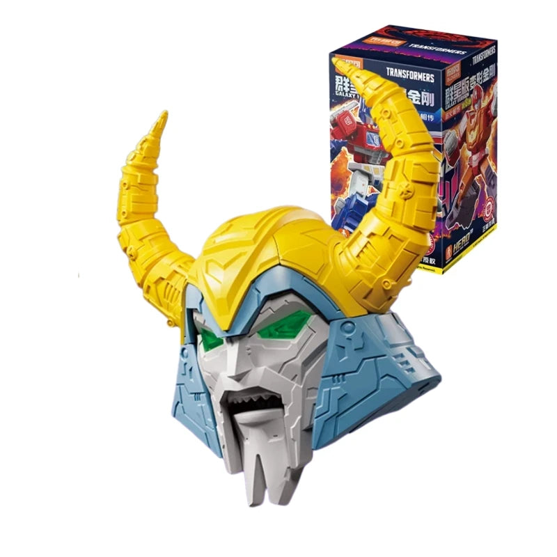 Buste Transformers Robot Cornu Jaune et Bleu — Collector Blokees Chromé