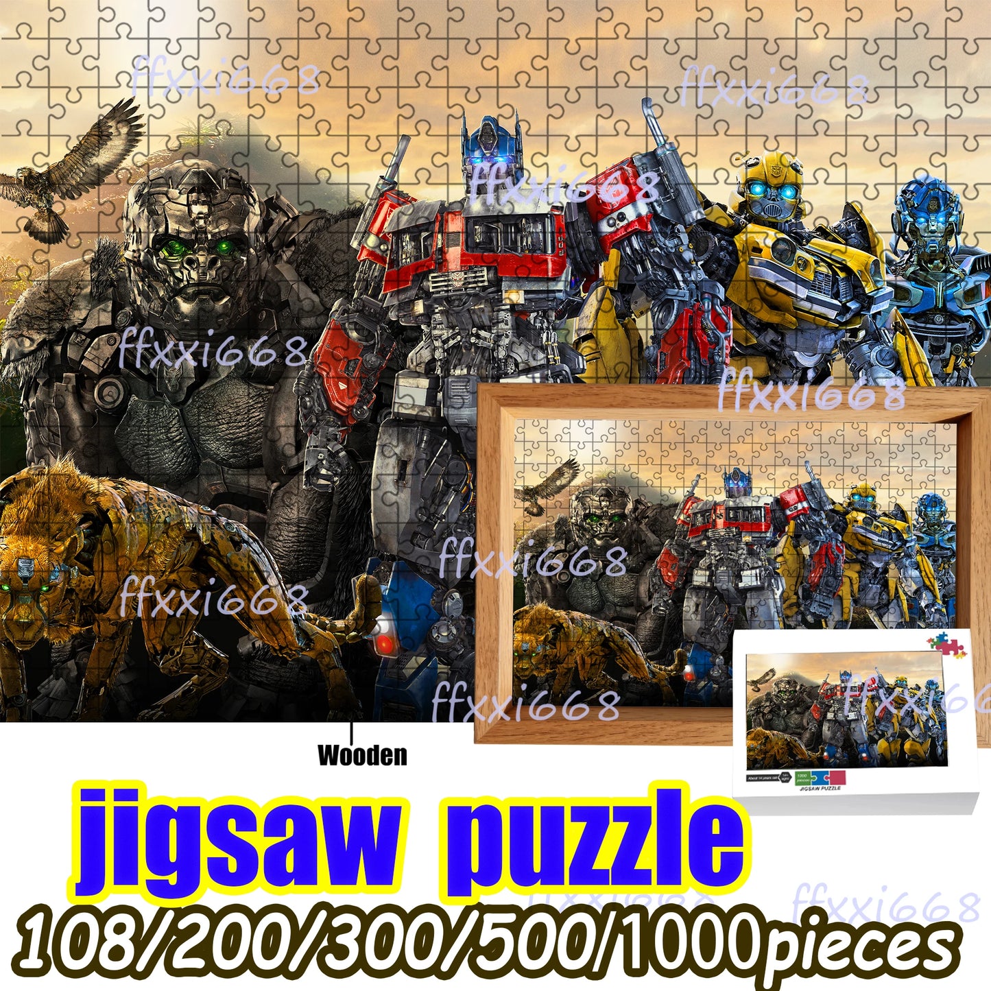 Transformers Optimus Prime Wooden Puzzle - 1000 Pieces