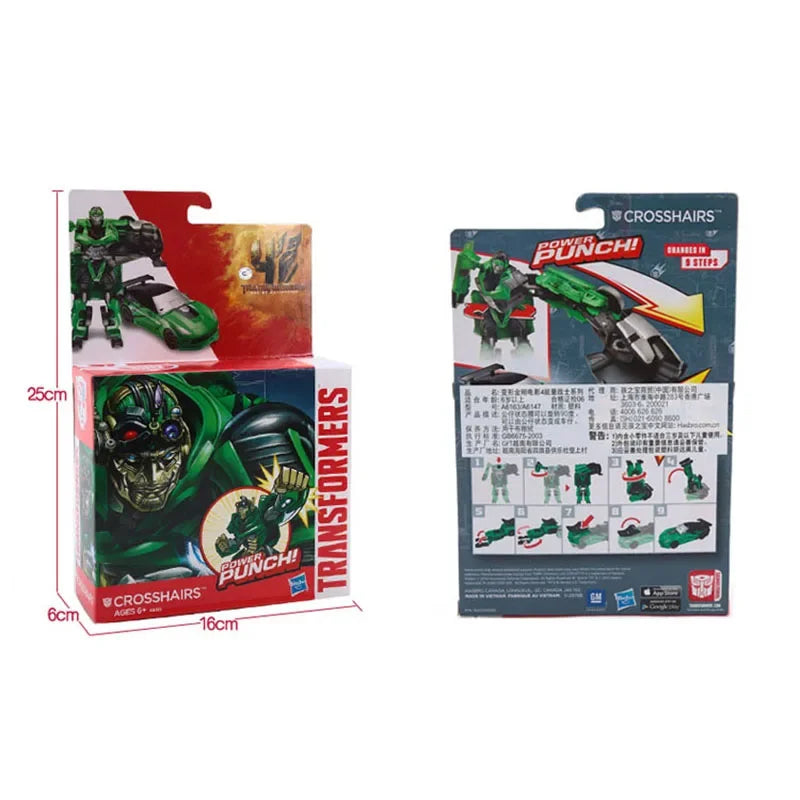 Boîte jouet Crosshairs verte, robot et voiture, illustrations colorées, emballage mesuré – Transformers.
