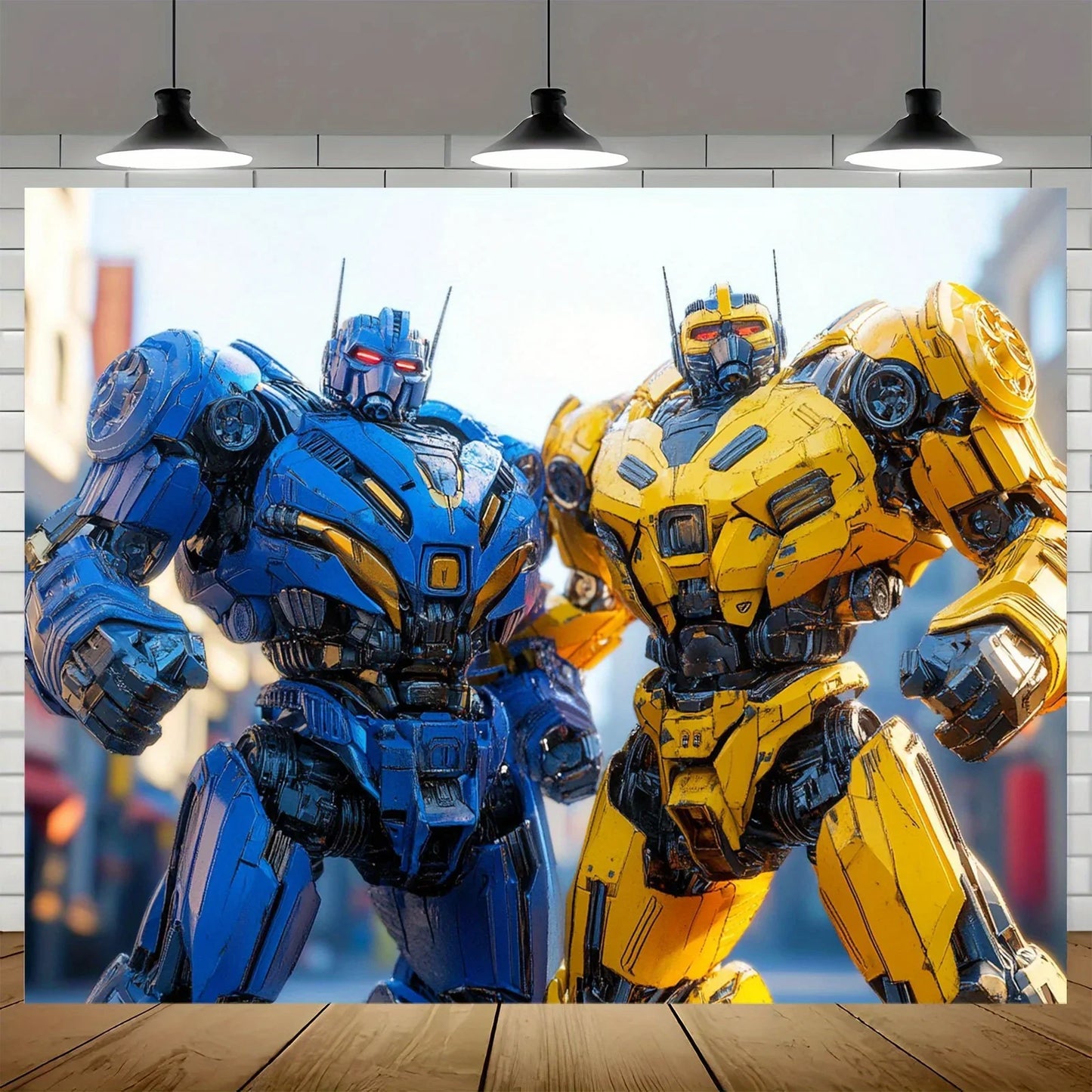 Póster de Transformers - Dúo Azul y Amarillo