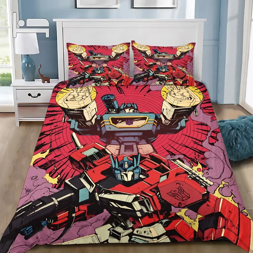 Chambre gamer Transformers avec housse de couette, tapis et déco murale