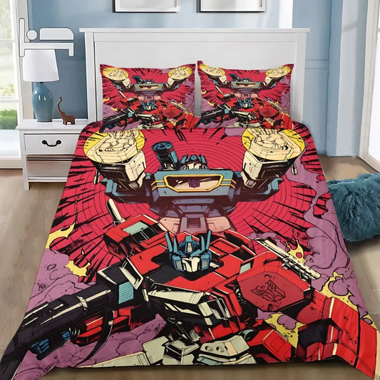 Chambre gamer Transformers avec housse de couette, tapis et déco murale